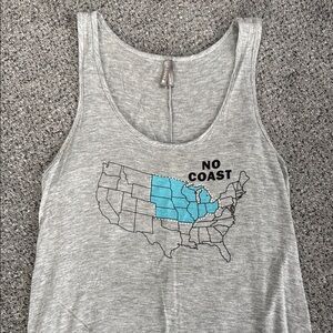 Gray Tank Top with Midwest Map Print (Midwest girl)